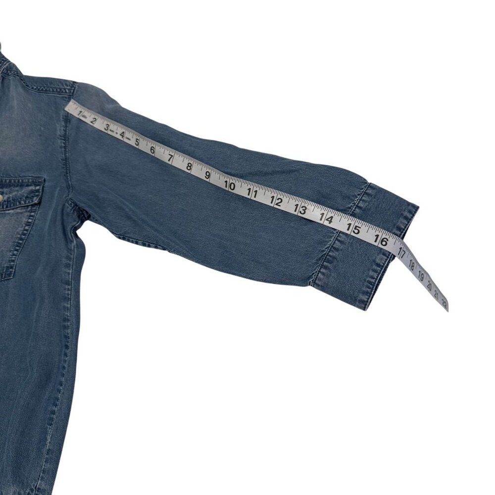 Club Monaco Women's Blue 3/4 Sleeve Button Down Denim Dress Size 0 - Picture 8 of 11
